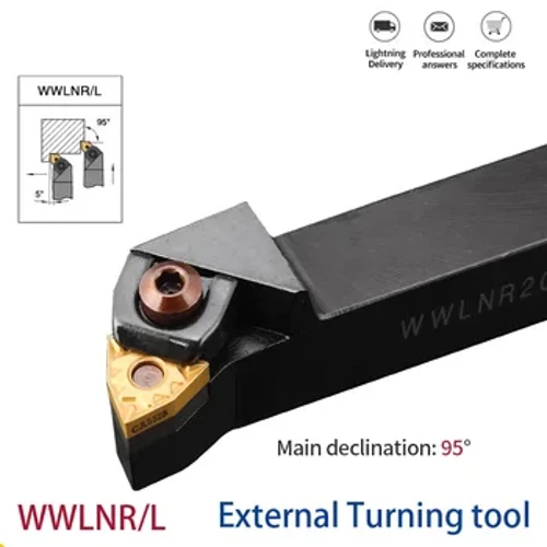 WWLNR2020 WWLNR2525 WWLNR3232 Deiliad Offeryn Troi Allanol WNMG Carbide Mewnosod WWLNR Bar Turn Set Offer Torri CNC