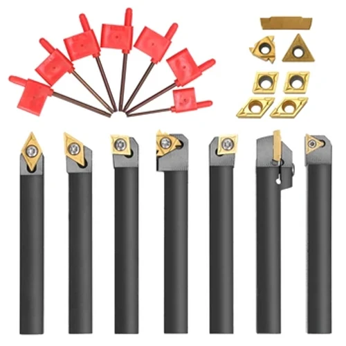 8 Mm/10 Mm/12 Mm/16 Mm Shank Bubut Mengubah Alat Pemegang Bubut Cutter Logam Turning Rod Pemegang dan Sisipan Kit Boring Bar Alat Bubut