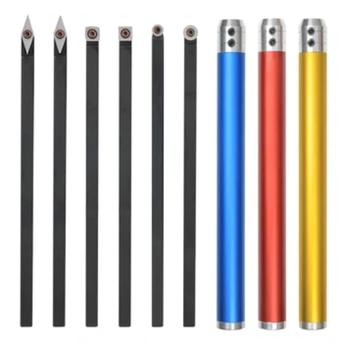 Alat Pemotong Kayu Carbide Insert Cutter WoodTurning Chisel Blade lan Aluminium Handle lan Extension Handle kanggo WoodWorking Lathe