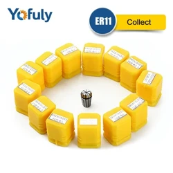 Yofuly 13Pcs ER11 Collet Chuck 1-7mm CNC ER11 High Precision Spindle Collet mo le CNC Engraving Machine Meafaigaluega Milling Mea