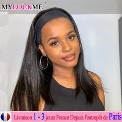 Parrucca per capelli Mylockme Parrucche brasiliane lisce per capelli umani In promozione Parrucca non in pizzo Densità del 180% per le donne Nave libera Colore naturale