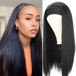 20-30Inch Straight Headband Iwigi Emnyama/Ensundu/Hlanganisa Umbala Webhande Elisekhanda Labesifazane Iwigi Engena Glueless Kwabesifazane Iwigi Engazweli Ukushisa