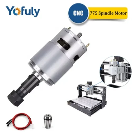 Yofuly CNC 775 Động Cơ Trục Chính Dụng Cụ Chế Biến Gỗ Vòng Bi 20000 Vòng/phút Trục Chính Cho Máy Cắt Khắc CNC 3018 Pro Series