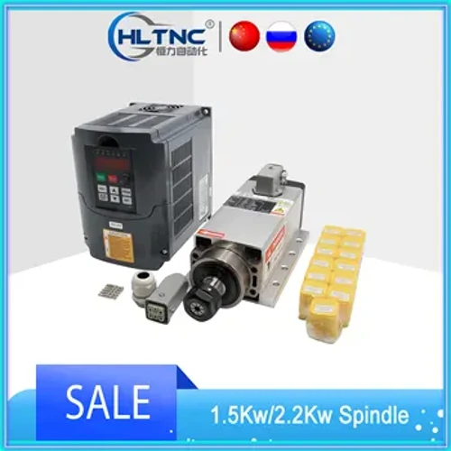 Tốt Nhất Hltnc 2.2kw 1.5kw Hy Vfd Router Làm Mát Bằng Nước Er20 Er11 Thu Thập Chuck Làm Mát Không Khí Máy Công Cụ Động Cơ Trục Chính bộ Cho Cnc