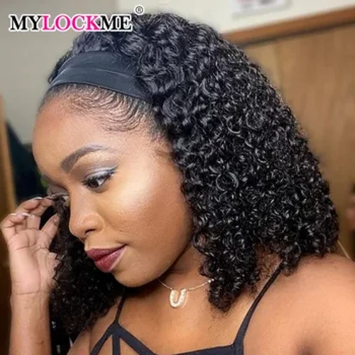 Parrucca per capelli Capelli umani Ricci crespi MYLOCKME Glueless Parrucche piene di capelli umani brasiliani Remy fatti a macchina per le donne Densità 180%