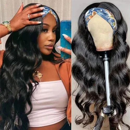 I-Headband Iwigi Izinwele Zomuntu I-Wave Iwigi engu-180% Ukuminyana Remy Amawigi Ezinwele Zomuntu Kwabesifazane Abamnyama Iwigi Ye-Brazilian Glueless