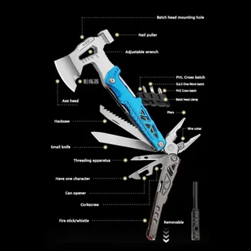 I-Ax Multifunctional Ax Car Hammer Pliers Ukugawula Izembe Elihlakaniphile Lokusinda Ithuluzi Lokugawula Izembe
