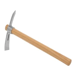 Pioche multifonctionnelle pour jardin de Camping en plein air, houe robuste en acier inoxydable, houe à main avec manche en bois