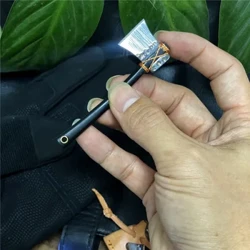 ʻO Chromium Vanadium Alloy Steel Mini Ax Head Keychain Portable Small Fixed Blade Knife Unpacking Express me ka ili bipi.