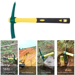 15 Inch Pick Mattock Hoe Forged Weeding Garden Pick Axe me ka Rubber Handle Pickaxe No ka Mahiʻai ʻana Hoʻoheheʻe ʻana i ka lepo Ke kanu ʻana.