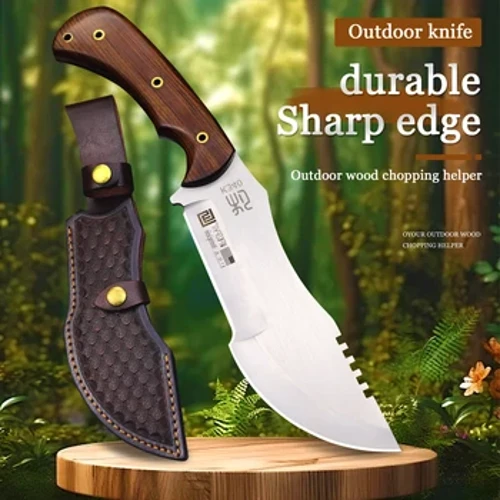 WPKOPYA Cuchillo para leña multifuncional de alta resistencia de la dinastía Tang, cuchillo para acampar, cuchillo de cocina para exteriores, cuchillo agrícola