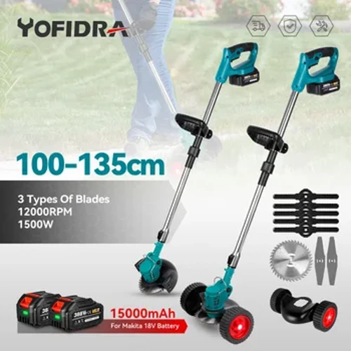 Simsiz elektr maysa o'roq mashinasi katlanadigan trimmer 8 aksessuarlar sozlanishi bog'ni kesish uchun elektr asboblari Makita 18V batareyasi uchun