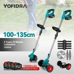 Điện Không Dây Máy Cắt Cỏ Có Thể Gập Lại Tông Đơ 8 Phụ Kiện Có Thể Điều Chỉnh Vườn Tỉa Cắt Dụng Cụ Makita Pin 18V
