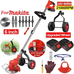 24V Cordless Grass String Trimmer 21000RPM Eletisi Moava mutia vao ma fetuutuunai gauga tipi tipi togalaau mo Makita ma 2 maa.