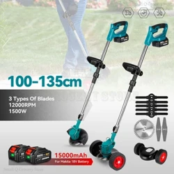 Elektromos kézi fűnyíró Makita 18V akkumulátoros akkumulátoros kerti fűnyíróhoz, 2 elemmel állítható hossz