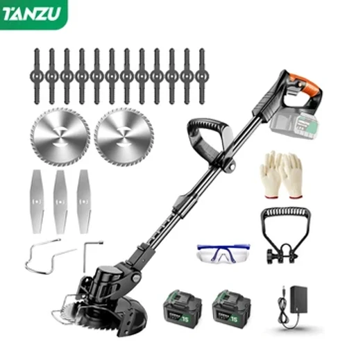 Mesin Pemotong Rumput Listrik 21V Handheld 1880W Pemotong Rumput Kayu Pemangkas Panjang Disesuaikan dengan Baterai Tanpa Kabel Taman Power Pruning