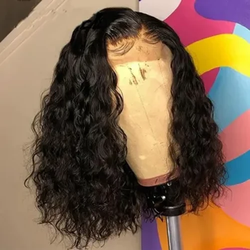 Wig Gaya Afro Keriting Pendek Wanita Rambut Hitam Alami Pengiriman Langsung Pabrik Rambut Berminyak 13x4 Renda Frontal Wig