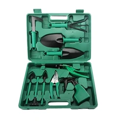 10PCS Mga Tool sa Paghahalaman na may Carrying Case, Matibay na Mga Tool sa Kamay sa Paghahalaman, Ergonomic na Tool sa Kamay, Pala, Kalaykay, Trimmer ng Grass