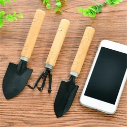 3 Stéck Set Mini Gardening Potting Tools Holz Handle Schaufel Rake Schaufel Multifunktionell Haushaltsplanz Bonsai