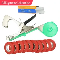 AliExpress Collection Knytmaskin Växt Trädgård Växt Bandverktyg Tapener +10 rullar Tejpsats för grönsaksdruva tomatgurka