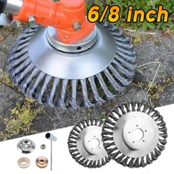 Upgrade 6/8 Zoll Onkraut Pinsel Cutter Kapp Rasenmäher Universal Gras Trimmer Head Stol Drot Rad Pinsel Disc Garden Trimmer Heads