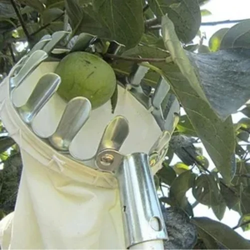 Roghnóir torthaí miotail le haghaidh úll úllord garraíodóireacht peach peach crainn ard piocadh éadach mála torthaí catcher bailiúchán soláthairtí feirme pouch