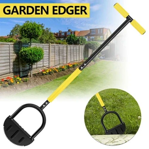 Garden Edger Saw-Tooth Hand Edger na may Mahabang Handle Manual Ergonomic Landscaping Edging Tool para sa Sidewalk Driveway Mga Flower Bed