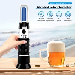 Handheld Alcohol Sugar Refractometer ng Wine Concentration Meter Densitometer 0-25% Alcohol Beer 0-40% Brix Grapes Refractometer