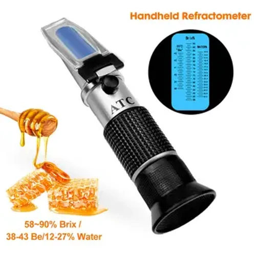 I-Honey Tester Refractometer 58~90% Brix 38~43 I-Baume Concentration Sugar Meter Densitometer Handheld Detector Tool for Beekeeper