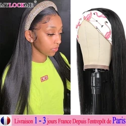 Parrucca brasiliana liscia per capelli Parrucche non in pizzo per capelli umani Parrucca per sciarpa Remy a densità 180% Parrucca Glueless per capelli umani più economica Colore naturale