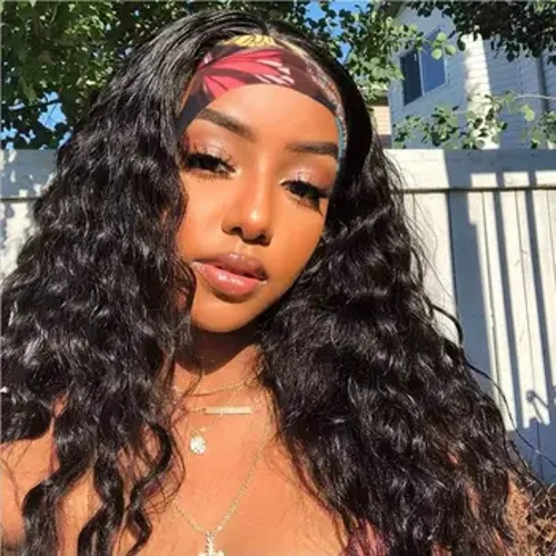 I-Wave Wave Headband I-Wig Yezinwele Zomuntu Izinwele ZaseBrazil 180% Ukuminyana OkungenaGlueless 10-30 Amayintshi Amanzi Amagagasi Ekhanda Amawigi Ezinwele Remy