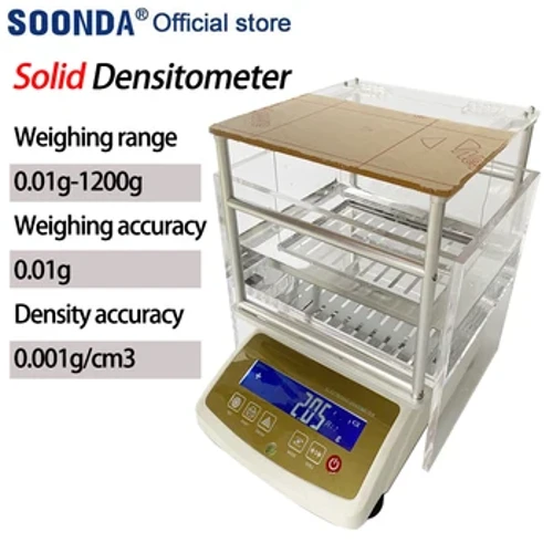 1200g/0.01g/0.001g/cm3 grousst Sortiment Solid Densitometer Densimeter Density Tester fir grouss Gummi a Plastiksdeeler, grouss Schaum