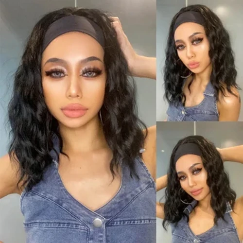 Uuliuli Pu'upu'u Fa'asa'o Wig fusi ulu mo Fa'afafine Uuliuli Pi'i Afa Wigs Fa'atasi ma Uluulu Fa'apipi'i Fa'aigoa Wigs mo Fafine.