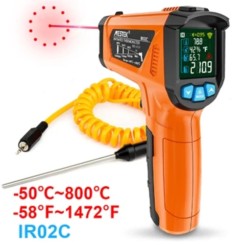 Digital Infrared Thermometer Non-contact Pyrometer Laser Meter Temperature Meter Imager Hygrometer IR Termometro Lanu LCD Alarm Malamalama