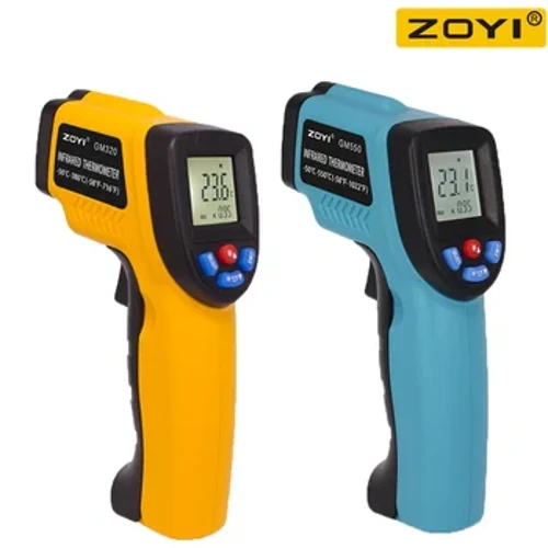Sanly infragyzyl termometr lazer temperatura ölçegi Kontakt däl pirometr şekillendirijisi gigrometr IR termometro reňk LCD ýagtylyk duýduryşy