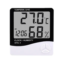LCD Digital Temperature Humidity Meter HTC-1 HTC-2 Home Indoor Outdoor hygrometer thermometer Weather Station with Clock