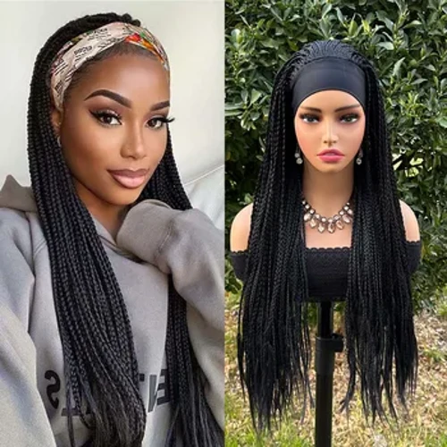 Ombre jigarrang uzun bosh bandaji qutisi Braids Peru Braided Afrika Dreadlock Peru Ayollar/Erkaklar uchun Sintetik o'rash Go'zallik sochi peruklari