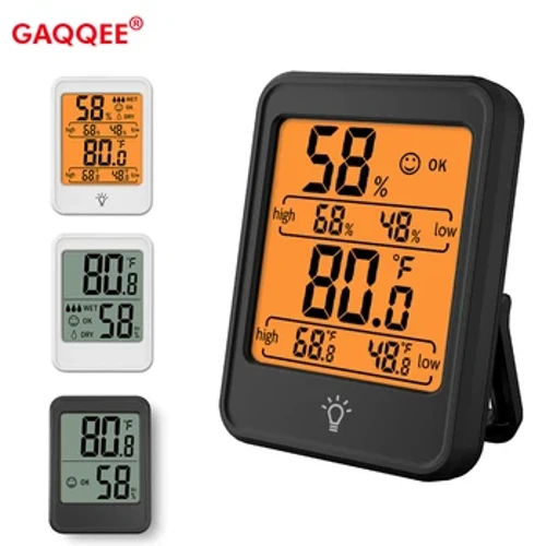 Màn hình LCD kích thước lớn Nhiệt kế kỹ thuật số Máy đo độ ẩm Phòng trong nhà Máy đo nhiệt độ độ ẩm điện tử Cảm biến đo Trạm thời tiết