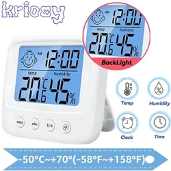 1pc Newydd LCD Tymheredd Digidol Ystafell Babanod Mesurydd Lleithder Backlight Cartref Gorsaf Dywydd Thermomedr Hygrometer Electronig Dan Do