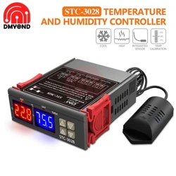 STC-3028 Bình Giữ Nhiệt Humidistat 110V 220V 12V 24V LED Màn Hình Hiển Thị Kép Kỹ Thuật Số Nhiệt Độ Độ Ẩm Bộ Điều Khiển Cho Trong Nhà Ủ