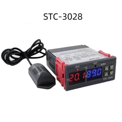STC-3028 Termostat digital dublu pentru controlul temperaturii umidității termometrului higrometrului incubator controler AC 220V DC 12V 24V