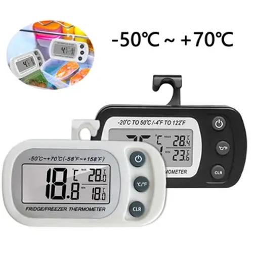Termometro per frigorifero con gancio Anti-umidità per frigorifero e congelatore Termometro digitale elettrico con monitor della temperatura Display LCD