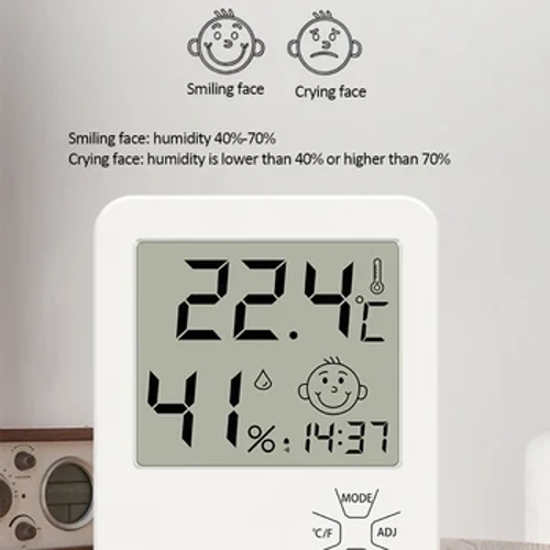 Cloc Lleithder Tymheredd Digidol Mesurydd Hydromedr Thermomedr Electronig Mawr Gyda Stand Hygrometer Lleithder Mesurydd Digidol