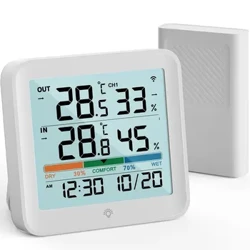 Stasiun Cuaca Indoor Outdoor Wireless Thermometer Hygrometer dengan 1 Remote Sensor Suhu dan Kelembaban Gauge Meter Monitor