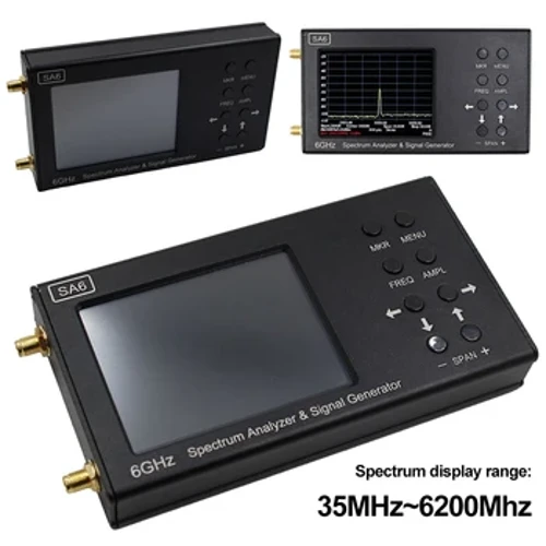 6GHz SA6 Spectrum Analyzer & Signal Generator Frequency Analyzer 3.2 Inchi ya Skrini ya Kugusa 3000mAH Betri 35-6200 MHz PC Control