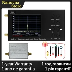 SA6 bærbar spektrumanalysator, håndholdt frekvensanalysator, 35 til 6200 MHz RF-input, signalgenerator, med 3,2 tommer berøringsskærm