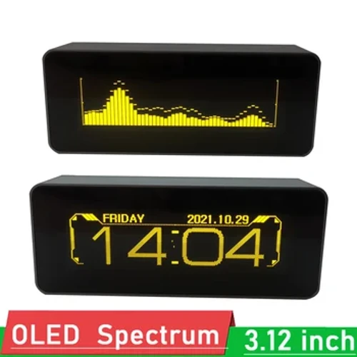 3,12-palcový OLED Music Spectrum CLOCK Displej Hlasové diaľkové ovládanie Rytmus indikátora úrovne Analyzátor VU Meter PRE POWER zosilňovač