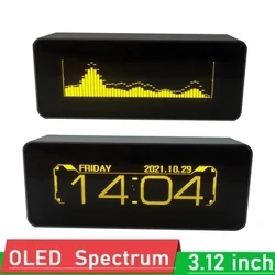 3,12 inča OLED Music Spectrum CLOCK Displej Glasovni daljinski upravljač Indikator nivoa ritam analizator VU mjerač za pojačalo snage