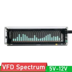 VFD Âm Nhạc Quang Phổ Đồng Hồ Hiển Thị Điều Khiển Giọng Nói Chỉ Báo Mức Nhịp Điệu Phân Tích Vũ Đo USB TYPE-C 5V 12V bộ Khuếch Đại Công Suất