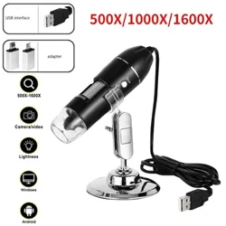 Digitālā mikroskopa kamera 3in1 C tipa USB portatīvais Electron 500X/1000X/1600X lodēšanai LED palielinātājs mobilā tālruņa remonts